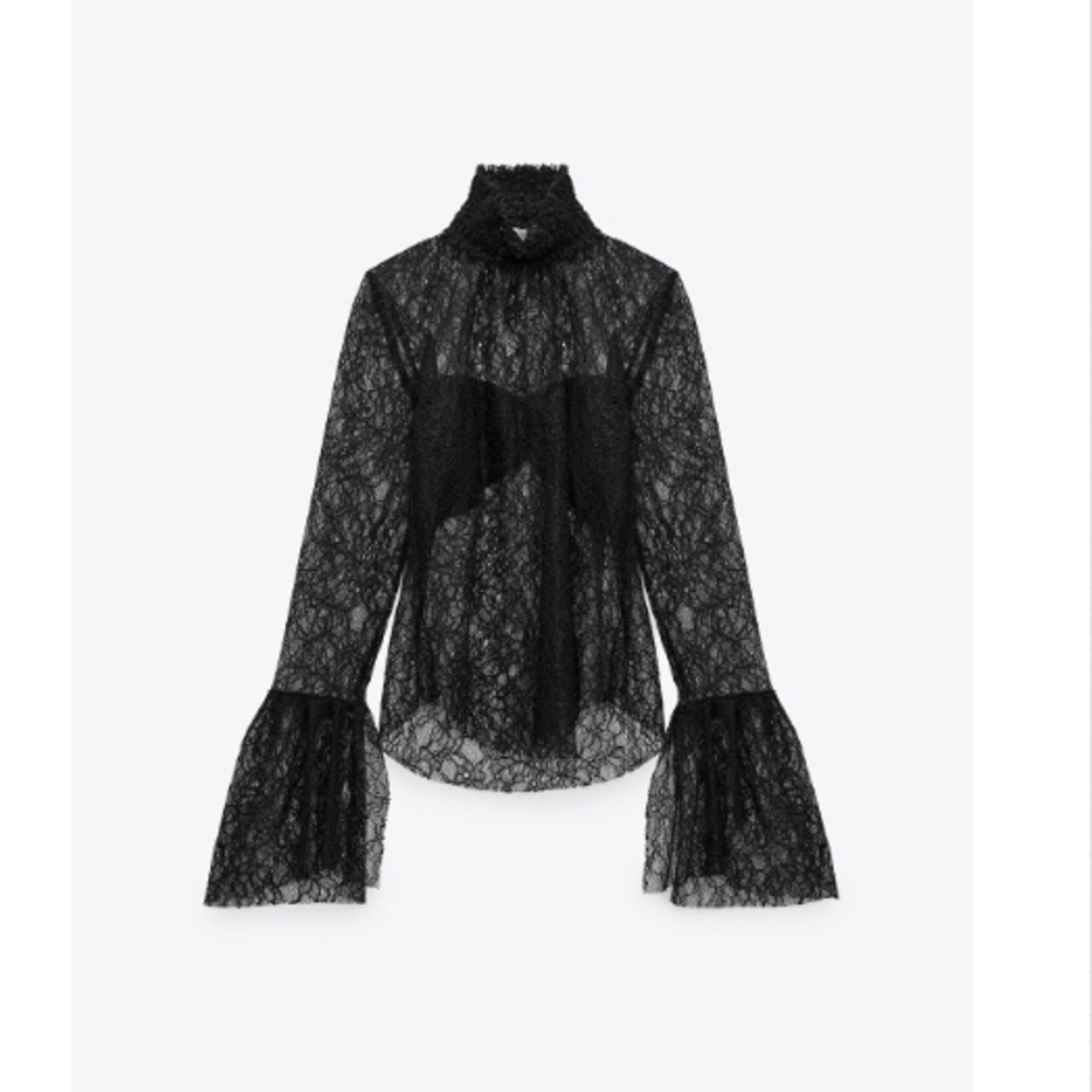NEW Elegant Black Lace Top - Picture 1 of 1